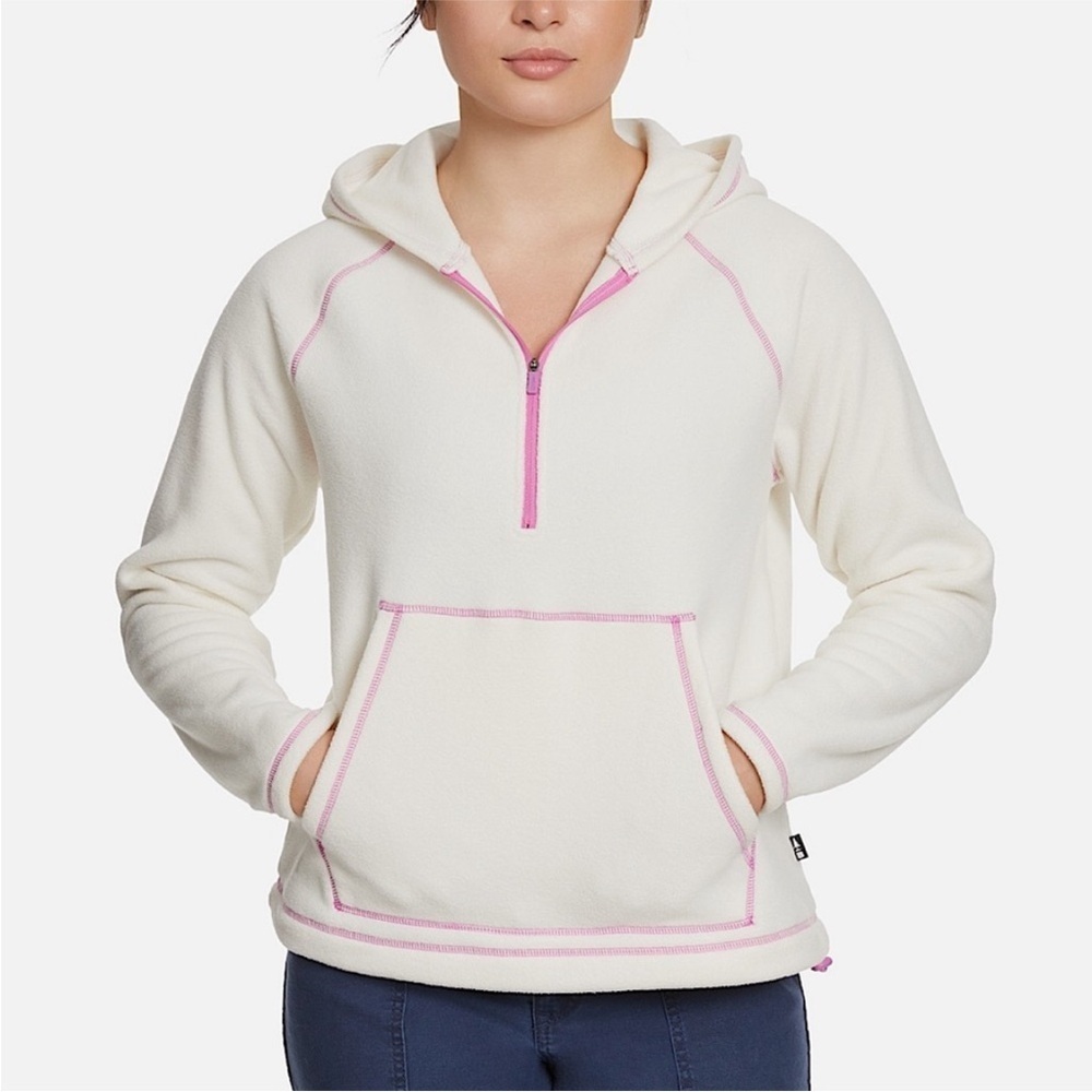 Carter's Cream Hoodie with Pink Trim